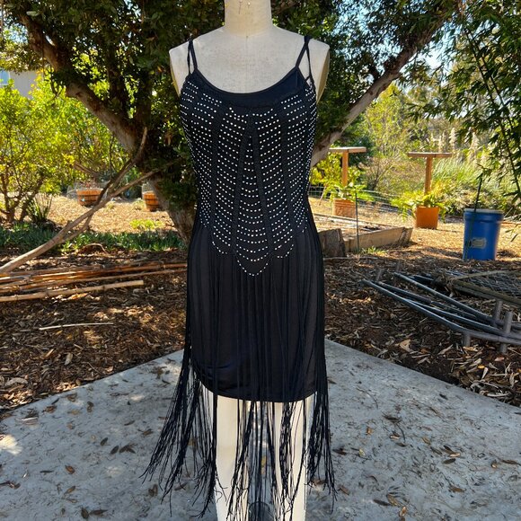 Fringe and Beaded Flapper Dress with Tank Dress Lining - Picture 1 of 8